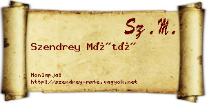 Szendrey Máté névjegykártya