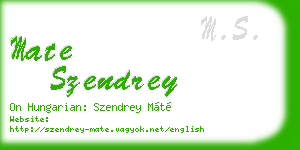 mate szendrey business card
