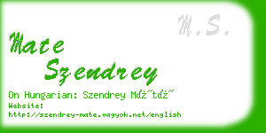 mate szendrey business card